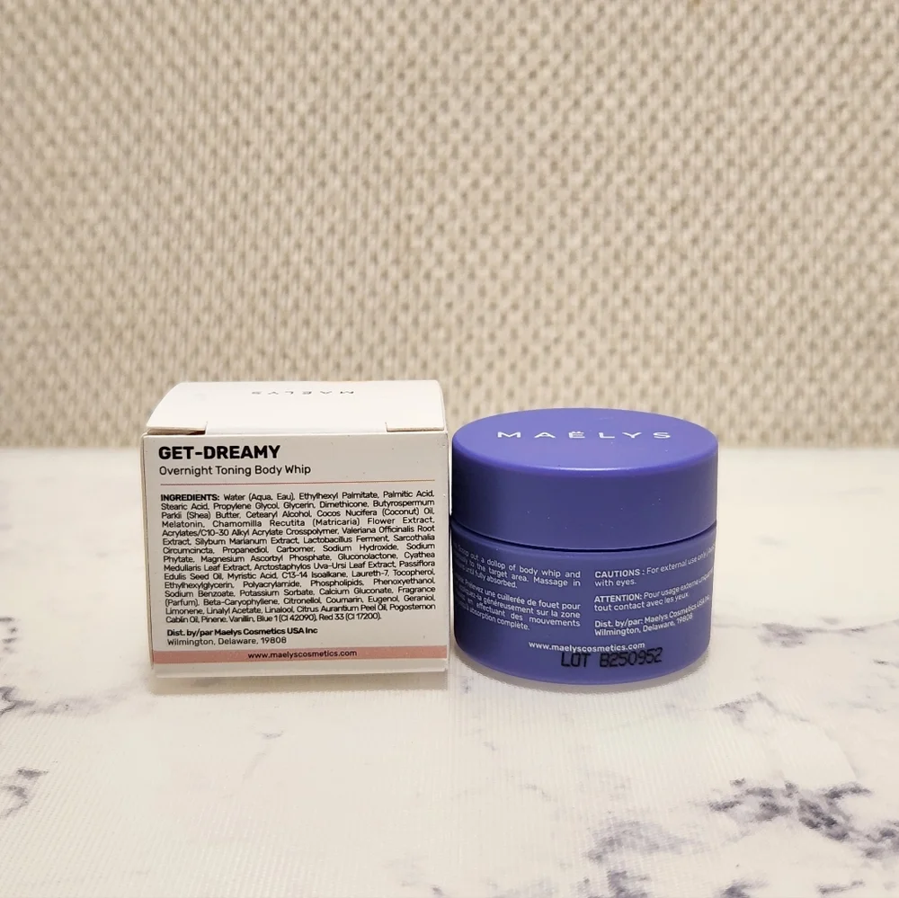 Maelys Get Dremy Overnight Toning Body Whip Creme Mini Travel Size .5 Oz/15 mL - Picture 2 of 5